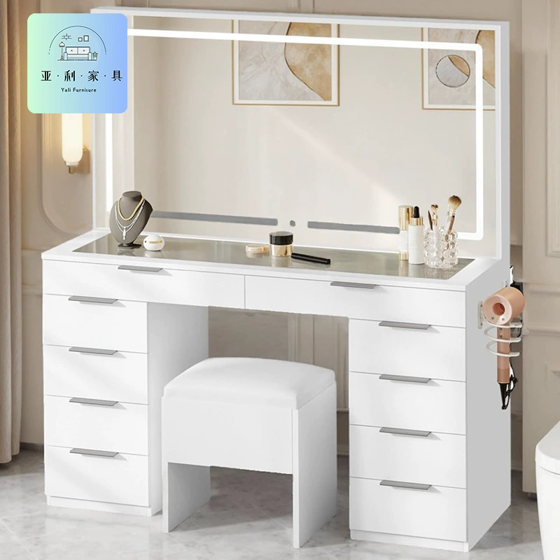 Туалетный столик Amzom, трансграничный хит продаж, европейский и американский модный туалетный столик для спальни, простой и компактный туалетный столик с подсветкой