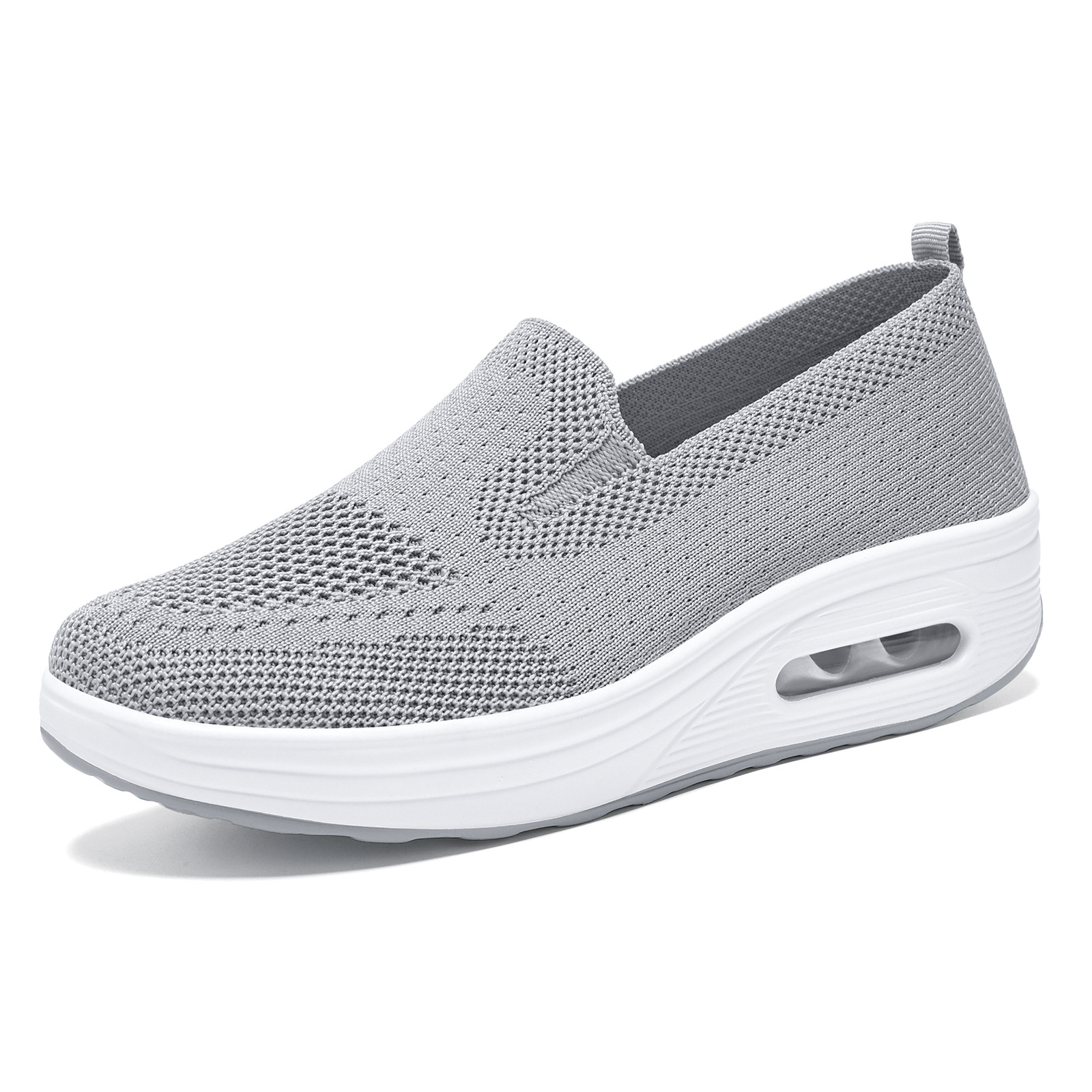 Zapatos de mujer versátiles de primavera, nuevo estilo, transfronterizos, sin cordones, hechos a medida, con suela gruesa, zapatos de plataforma, con suela blanda y amortiguación de aire, zapatos individuales.