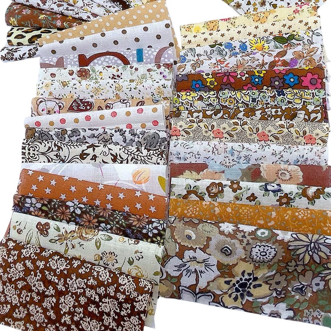 Sewing cloth set pure cotton printed handmade patchwork fabric DIY patchwork cloth set plant flowers floral cotton fabric