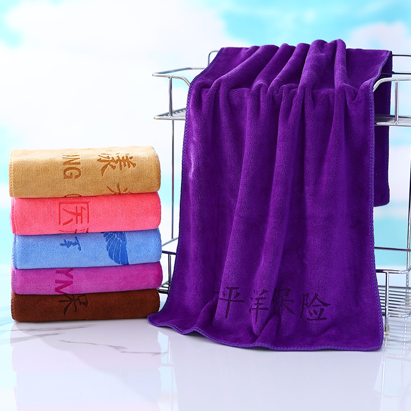 Microfiber Towel Custom logo Laser Engraving Embroidered Words Beauty Salon Hairdressing Towel Shop Bed Towel Bath Towel Wholesale