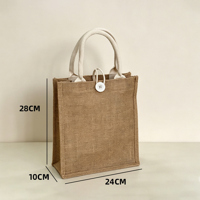 Bolsas de lino personalizadas para regalos de Año Nuevo, bolsas de mano de lino de alta gama de algodón-lino-yute en blanco, bolsas de compras pintadas a mano image 11