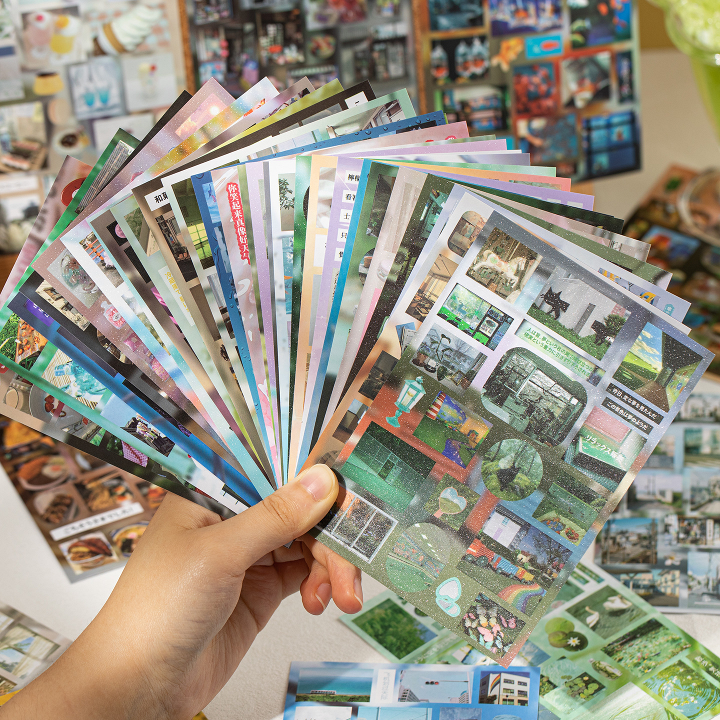 Idioma, película de corte, libro de pegatinas, pliegue de memoria, estilo antiguo, libro de pegatinas decorativo de collage de bricolaje de cuentas de estudiante creativo