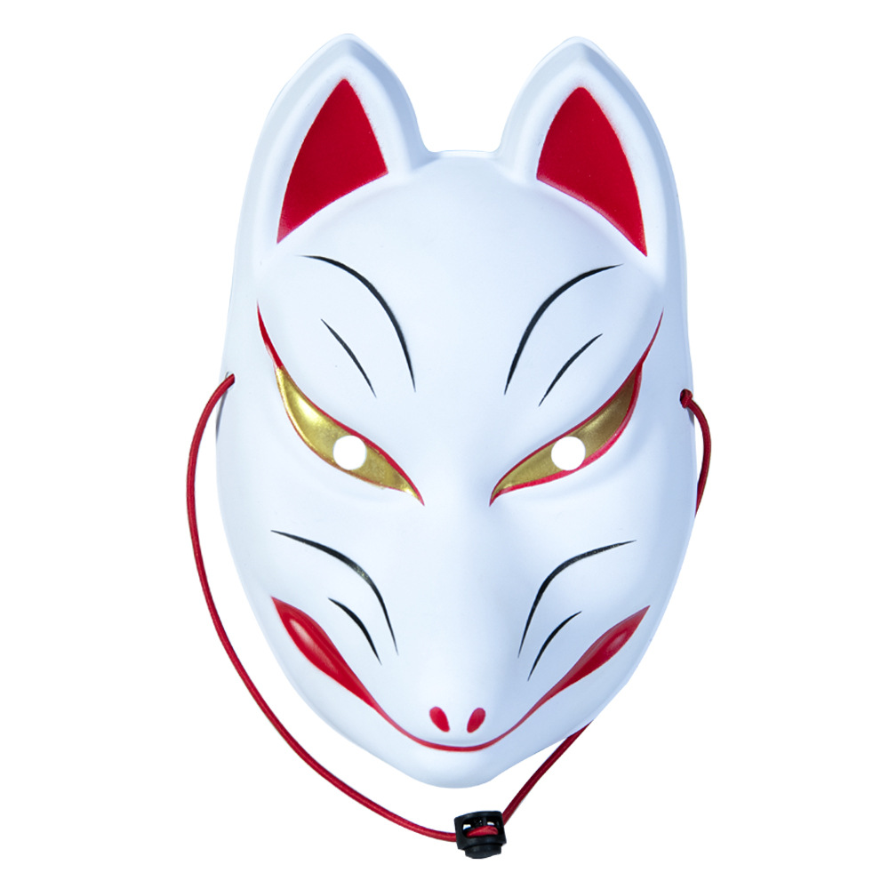 Nuevo estilo japonés COS Fox Demon y viento mitad cara gato cara completa máscara de gato cara animada de PVC vestido espectáculo de festival cara completa