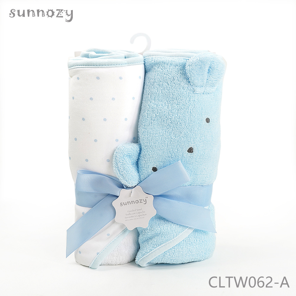 Fábrica al por mayor nuevo diseño bebé 2 paquetes 76 * 76cm absorción de agua toallas de baño de algodón con capuchón cómodo
