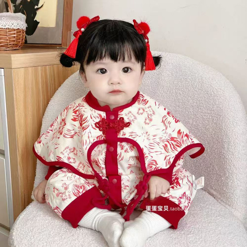 (2개) 옷 소녀 중국 슈퍼 귀여운 원피스 공주 국가 스타일 보름달 1 백 일 오래 된 원피스 서양 스타일 가을과 겨울 스타일