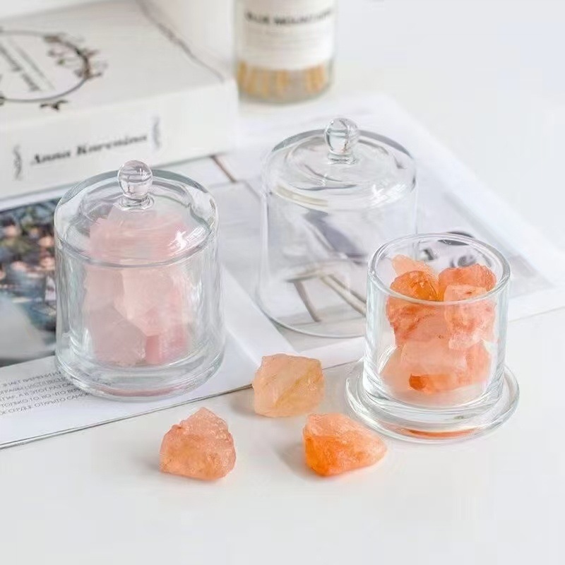Copa de vela de campana dorada mini-casa de cera sin fuego, taza vacía de cristal en stock