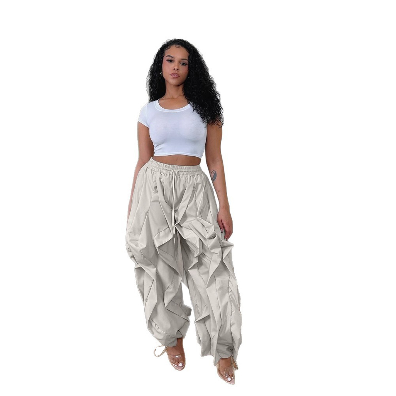 Women's Clothing Elegant Commuter Workwear Style Lace Bloomers Leggings Stitching Design Women's Bottoms For Formal & Casual_ecoleips.com