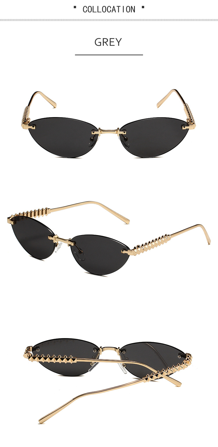 Óculos de sol cat eye para mulher e homem proteção uv sem aro_voghion.com