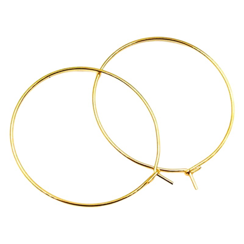 316L stainless steel ear ring electroplated real gold round earrings earrings accessories titanium steel circle earrings