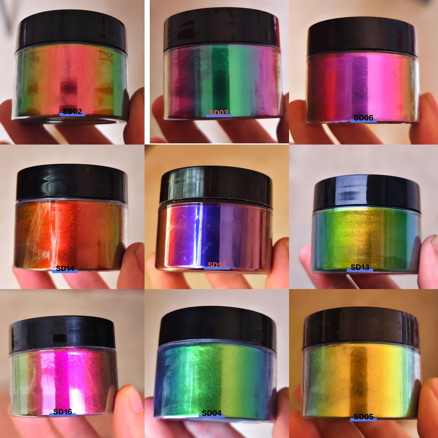 实色高强度光学变色龙粉 工艺品油漆水彩工艺品史莱姆变色龙粉1g