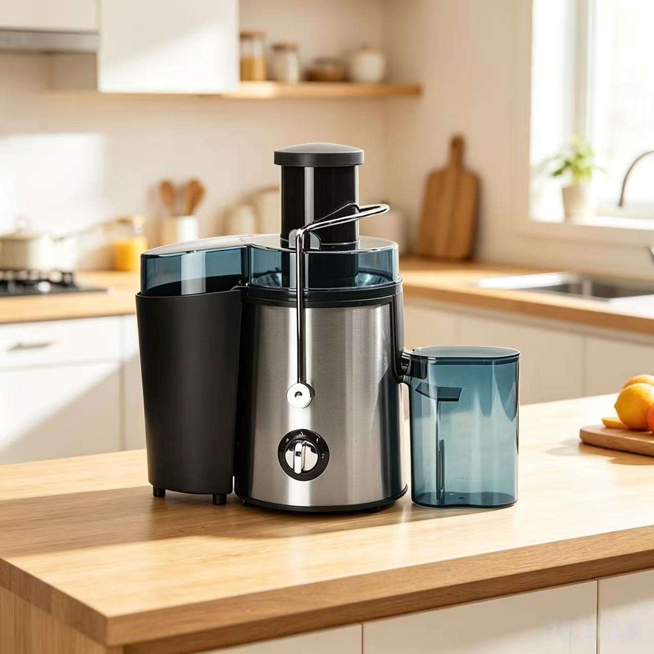 Exprensa de jugo de gran calibre de comercio exterior, separador de jugo doméstico, máquina de frutas frescas, máquina de jugo sin filtro automático image 3