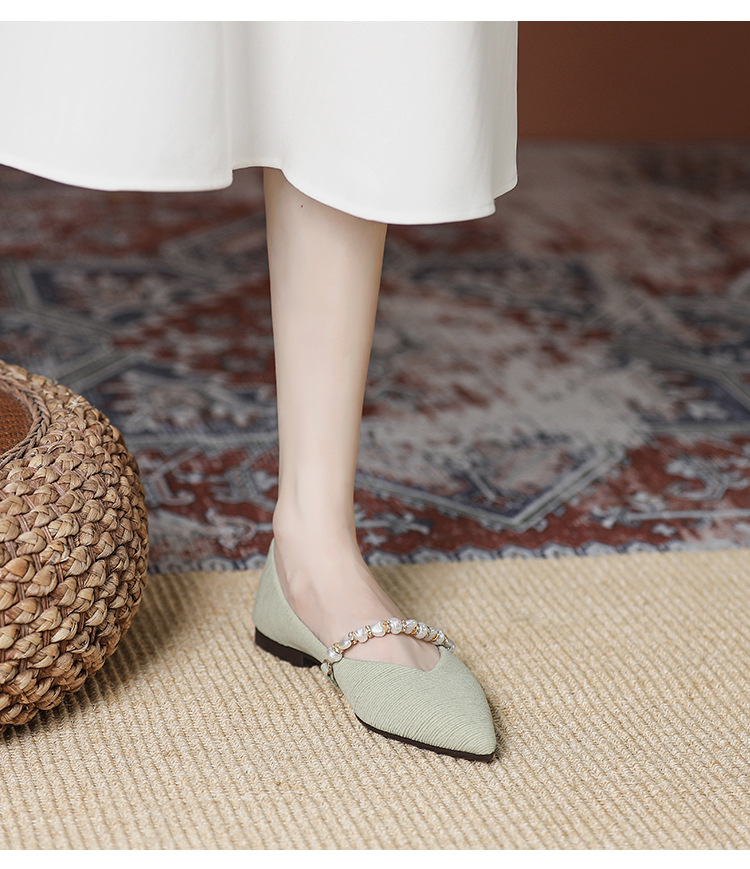 Sapatos femininos novos de bico fino, calçados baixos versáteis, boca rasa, sapatos de avó com sola macia e salto baixo, 2024, início da primavera_voghion.com