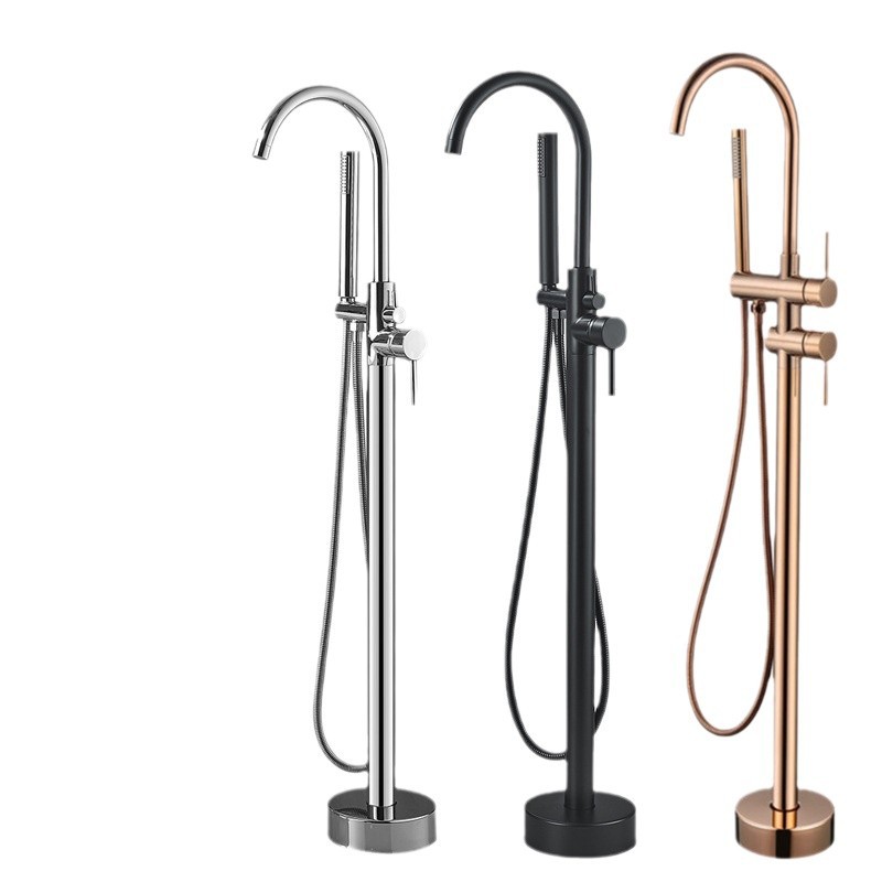 Customizado todo cobre frío y caliente piso bañera de grifo de cilindro vertical barril vertical pared de cuenca fábrica al por mayor