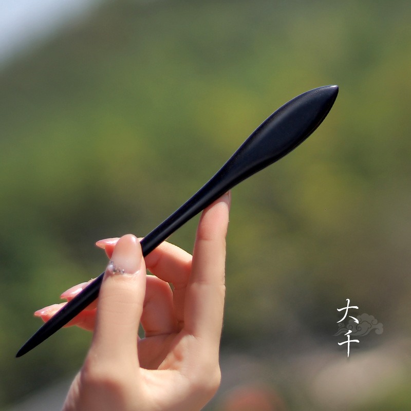 Xiangyun horquilla estilo antiguo simple diario de alto grado updo horquilla de madera nuevo estilo chino accesorios para el cabello palillos de ébano al por mayor