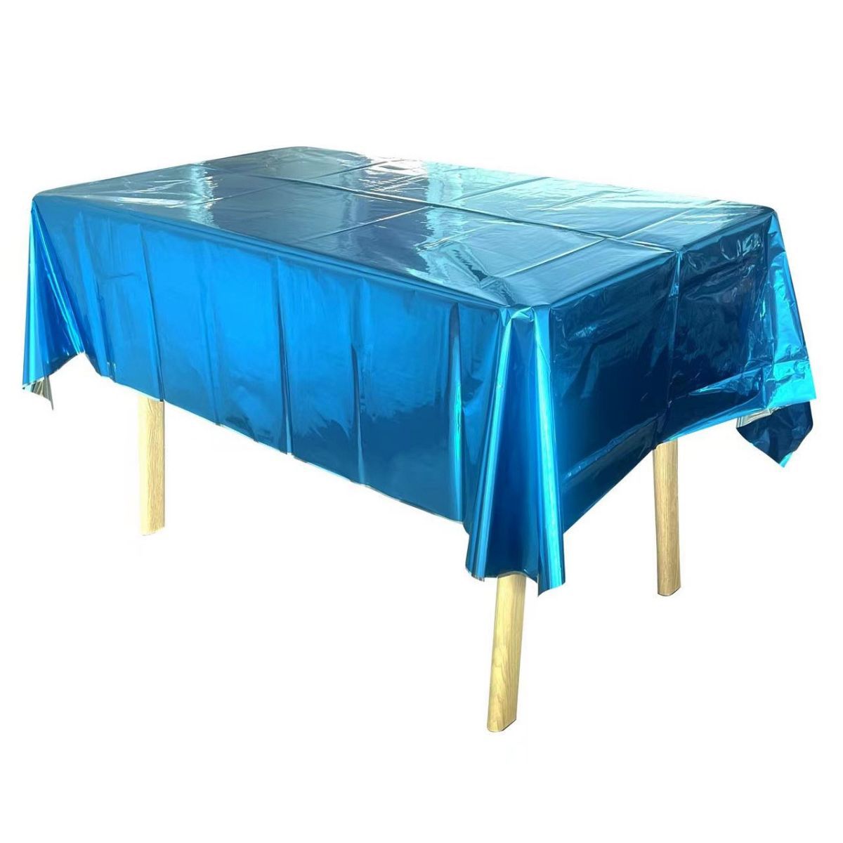 Película de aluminio desechable mantel oro rosa monocromática luz PET color sólido papel de aluminio mantel decoración del partido suministros al por mayor