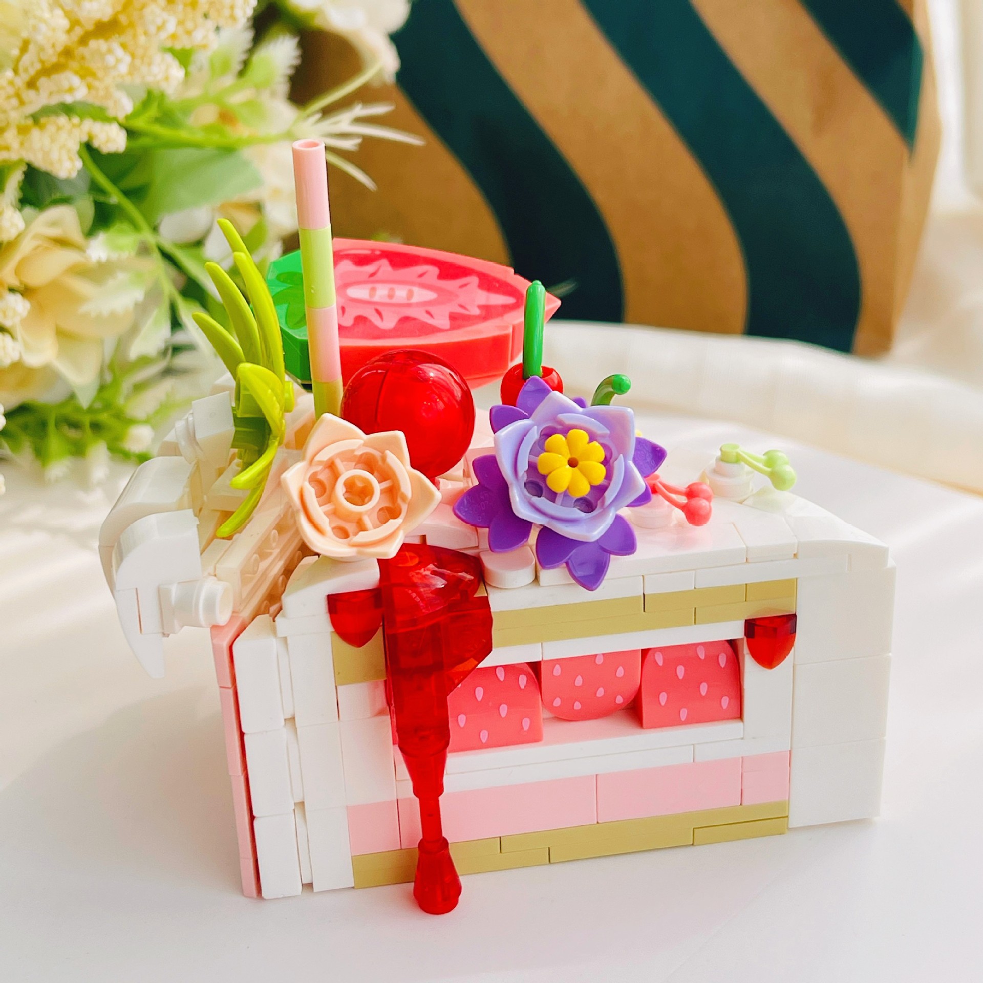2186 deliciosos ladrillos de bocadillos postre pastel de chicas combinación de decoración DIY modelo de montaje juguetes de tendencia