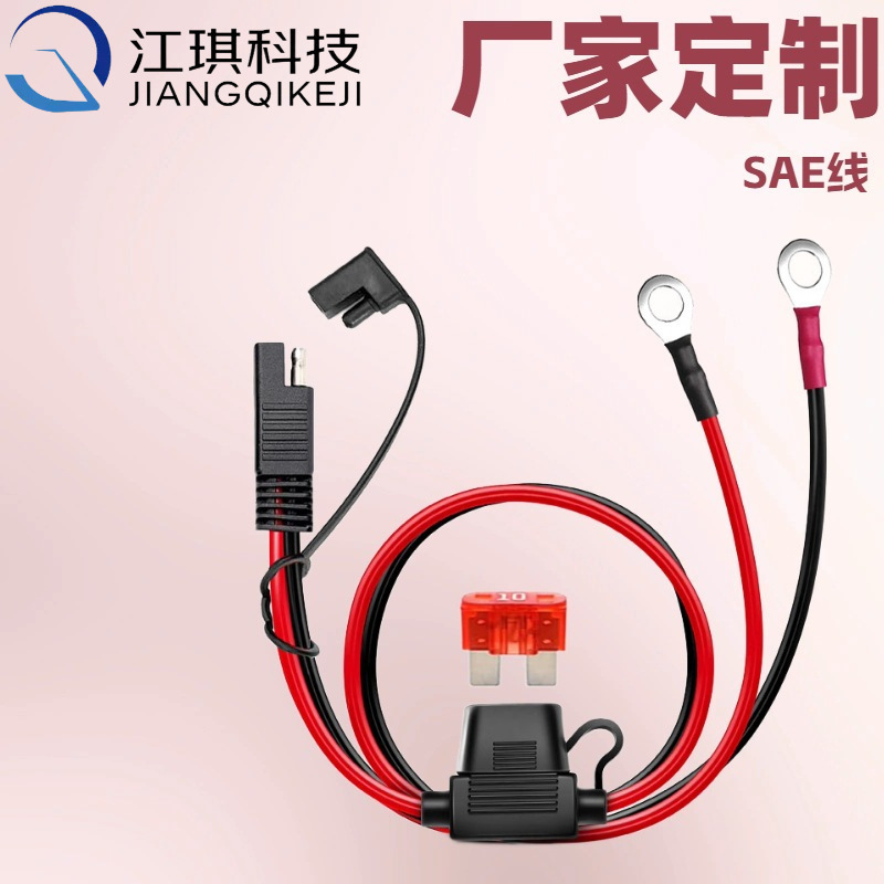 Sae Plug Cable Sae to O-Ring Terminal Cable Sae with 10A Fuse Sae Extension Cable