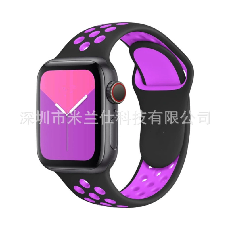 Двухцветный силиконовый браслет Nike S9 подходит для Apple iWatch6789se спортивный Ultra2