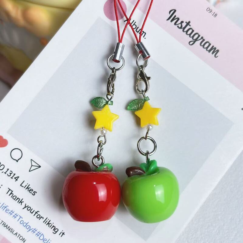 【Apple Peace】Fun and Cute Red Apple Phone Chain, Lucky Charm, Holiday Gift Bag Pendant Accessory