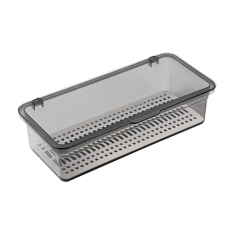Makeup Storage Box (INS) — Rectangular Transparent ABS+PP Organizer, 27×11.5×6.5 cm