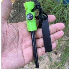 三合一打火石 鎂棒 多功能打火石 帶指南針打火石