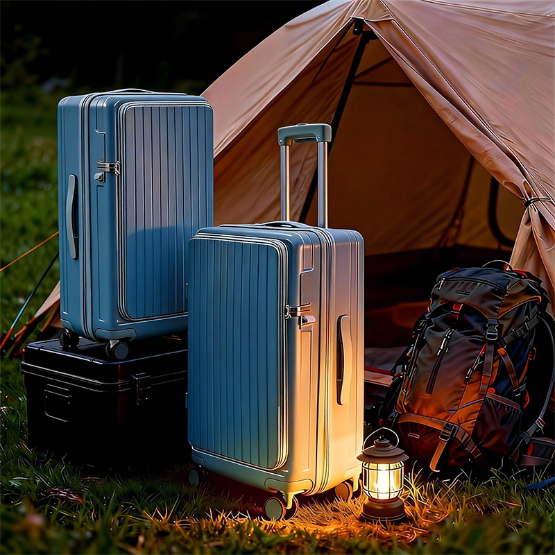 Maleta abierta lateral, 20 pulgadas, maleta de embarque, maleta de tracción de gran capacidad, maleta de contraseña para niños, niñas, 28 pulgadas.