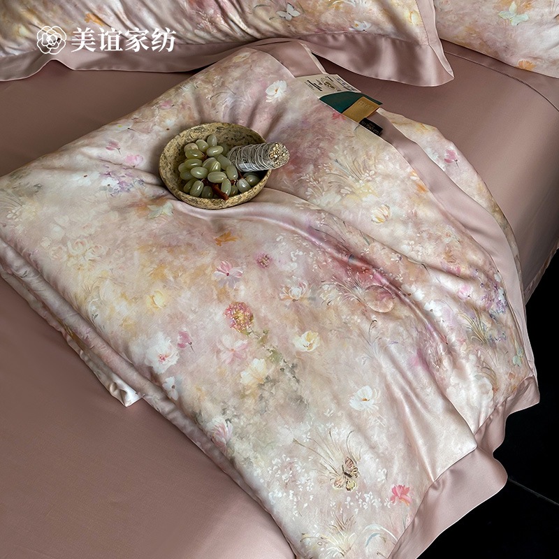 Super Soft Digital Printing 60S Lenzing Tencel Summer Quilt Quilted Air-Conditioned Quilt Naked Sleeping Ice Silk Quilt