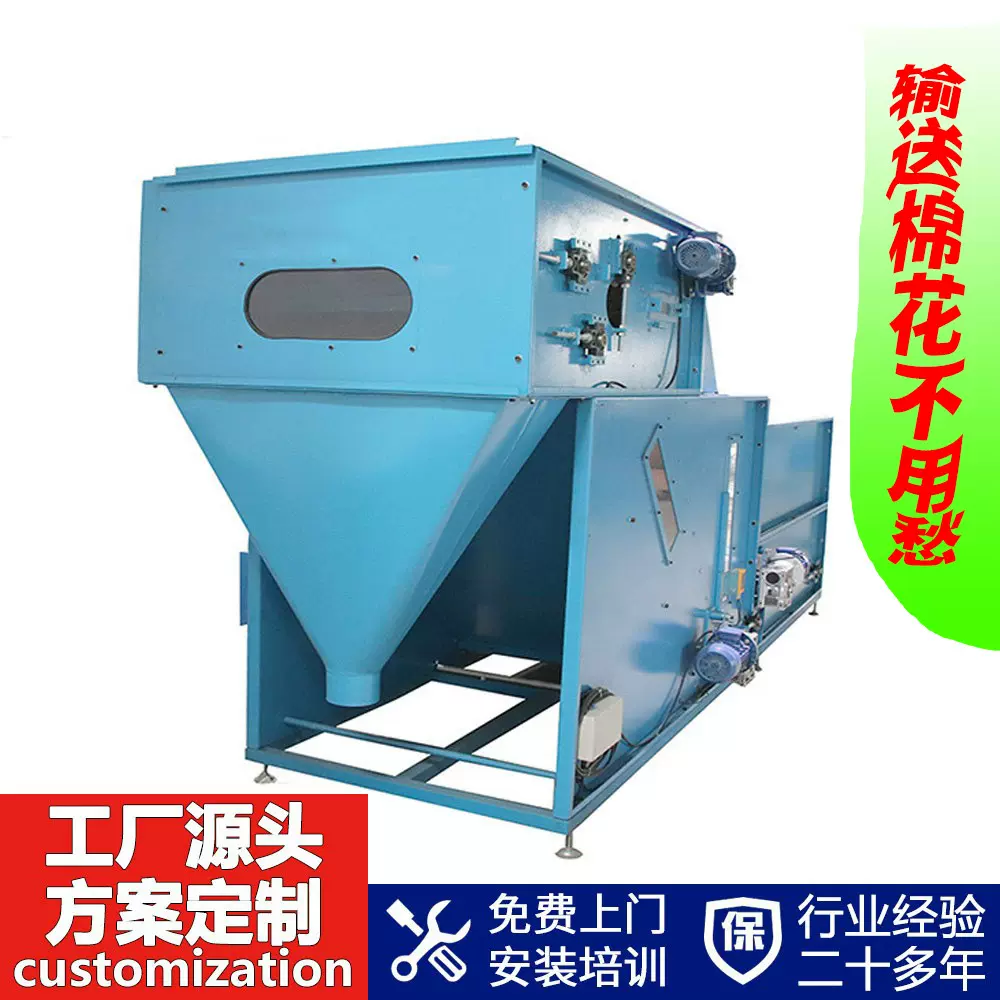 玩具公仔绒棉料鸭毛自动送料机枕芯填充料自动输送机输送带输棉用