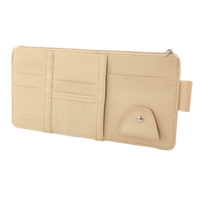 Car Sun Visor Card Holder Car Glasses Clip/Bill Clip - beige