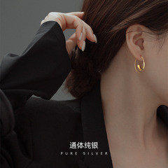 S925 Silver Hoop Earrings for Women 2021 New Trendy, Niche Design European and American Retro Hoop Earrings