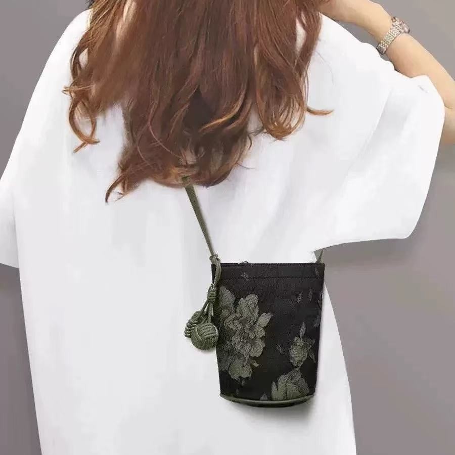 2026 Spring/Summer New Retro Trendy New Chinese Style Casual Versatile Single Shoulder Crossbody Bag Commuter Bucket Bag Phone Bag - Thumbnail 2