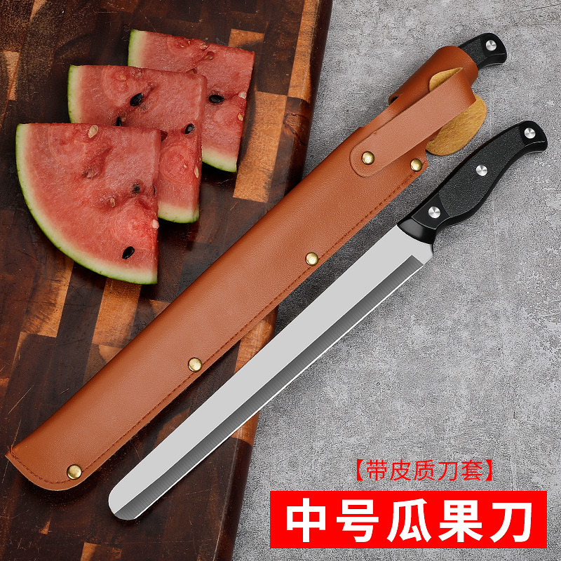 Cuchillo de frutas doméstico grande extensión cortar herramientas de sandía cuchillo de frutas tienda de frutas cuchillo comercial de sandía de acero inoxidable