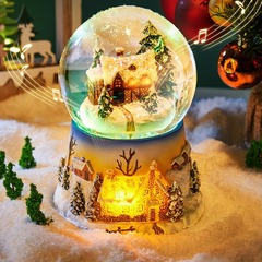 回転ガラス水晶球雪音楽オルゴール雪雪雪誕生日プレゼントクリスマス装飾樹脂