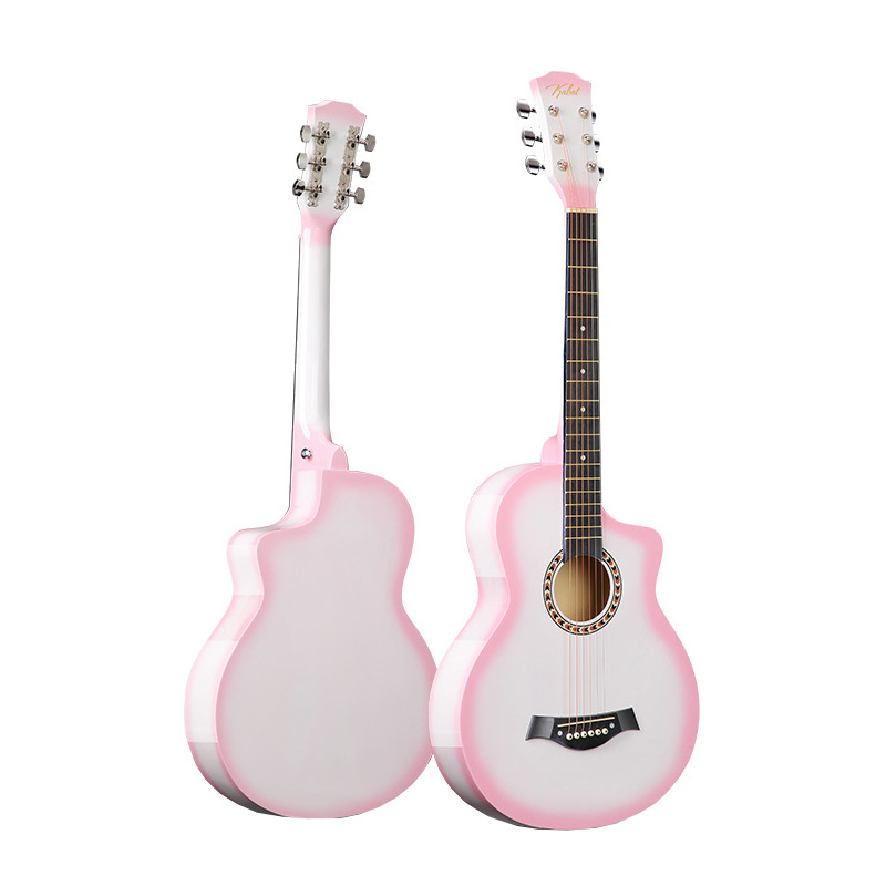 Guitarra al por mayor 38 pulgadas de gran cantidad en stock degradado color madera guitarra principiante práctica piano popular jita Ji