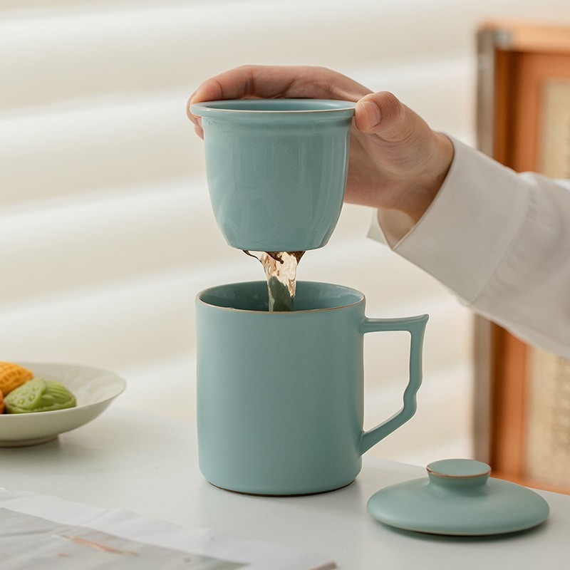 Ruyao Tea Cup Офисная чайная чашка, керамическая чайная вода, разделяемая деловыми мероприятиями