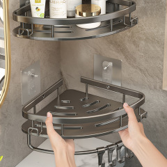 パンチフリーのバスルームトイレ収納ラックトイレ手洗いシンク壁三角収納シャワーバス壁掛け