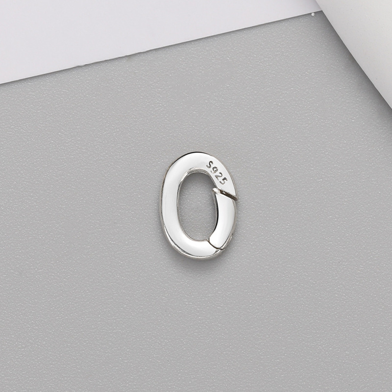 Zhongxing Sterling Silver S925 Jewelry Buckle DIY Bracelet Necklace New Dan-Shaped Flat Wire Spring Universal Buckle Head