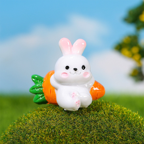 新款微景观创意小白兔 微景观可爱萝卜兔子桌面饰品摆件