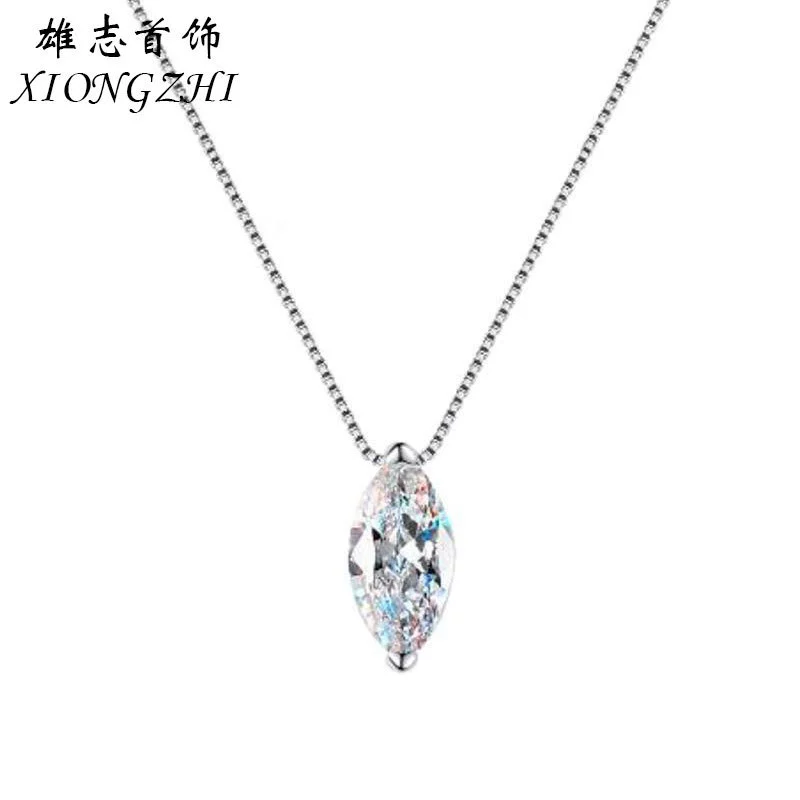 S925 стерлингового серебра с глазом на лошади Мозамбик ожерелье женский бриллиант подвеска легкий экстравагантный мода коробочная цепочка с фабрикой оптом