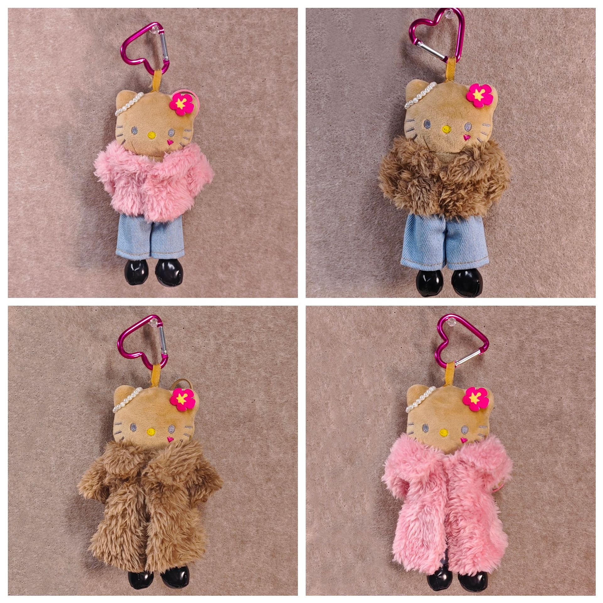 Long-Legged Kt New Autumn and Winter Coat Keychain Bag Small Pendant Rex Rabbit Fur Imitation Plush Outwear Pendant Accessories