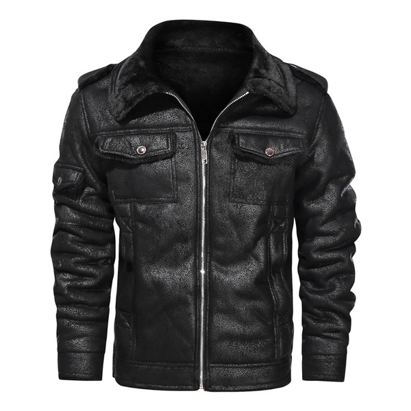 Demi-season combined fleece men's jacket with zipper