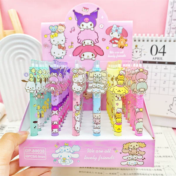 Sanrio string press gel pen acrylic patch 0.5 student stationery high color value wholesale writing smooth