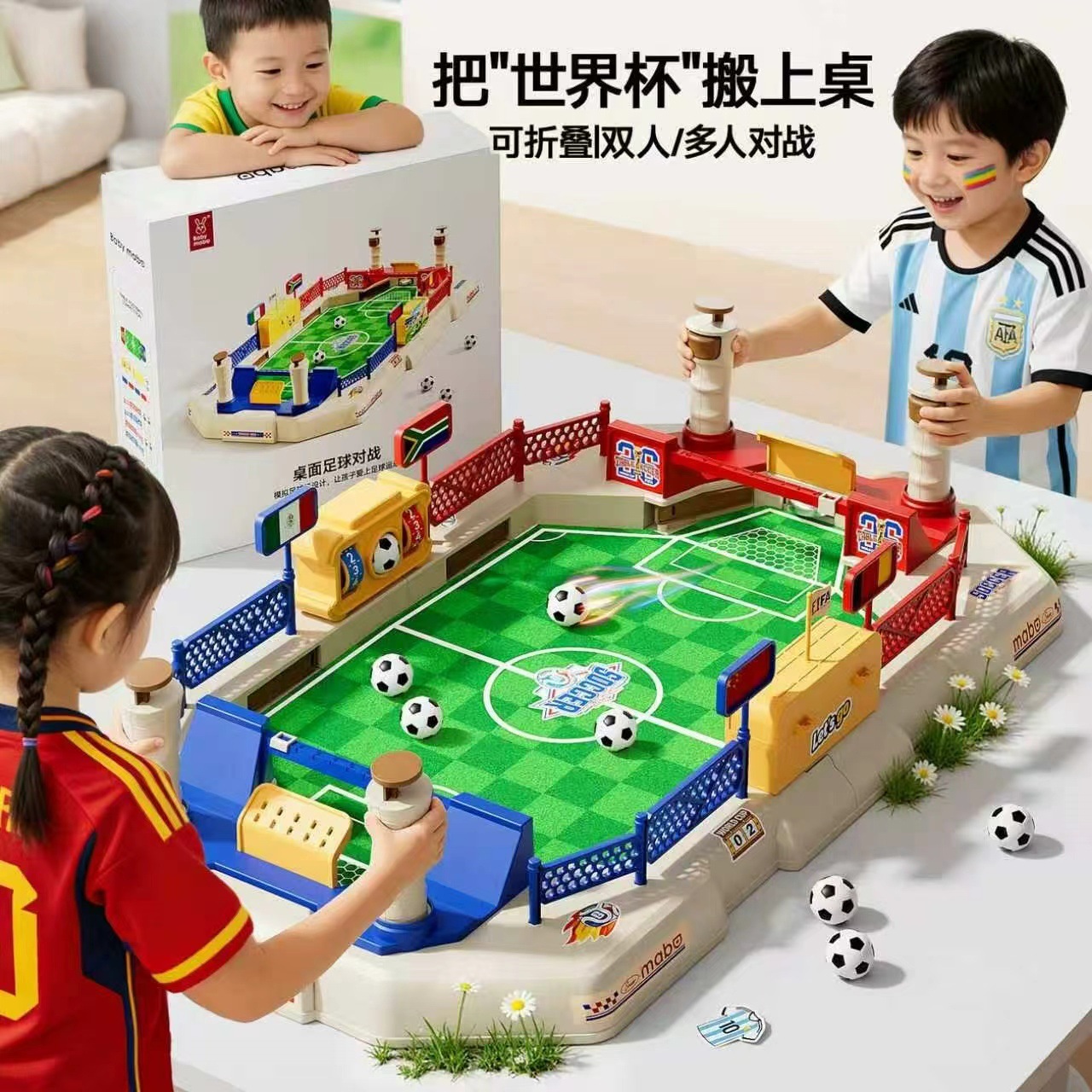 Children's Desktop Football Battle Table, Parent-Child Double-Player Educational Children's Toy, World Cup Board Game, Birthday Gift