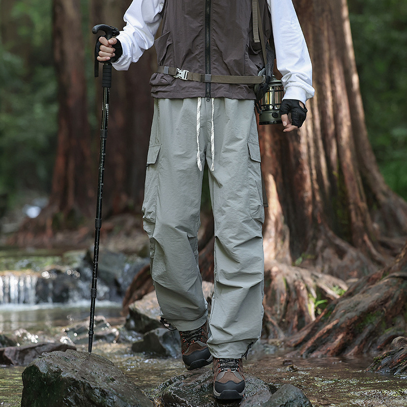 户外冲锋裤男女秋季伞兵裤山系机能防水宽松登山运动裤登山休闲裤|undefined