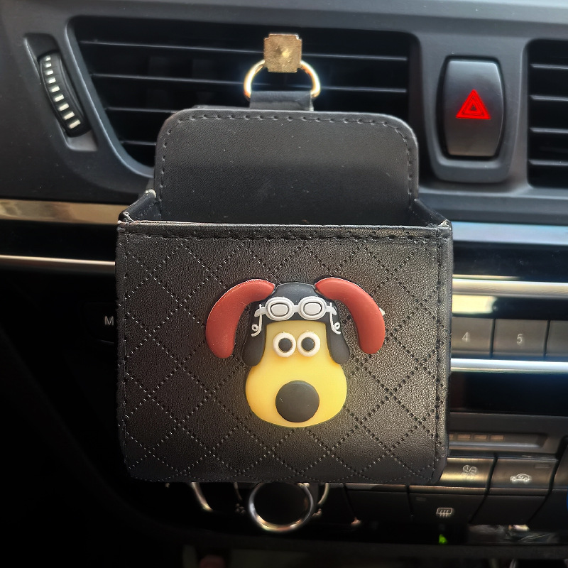 Bolsa de almacenamiento de salida de aire del automóvil Bolsa colgante del teléfono móvil Caja de almacenamiento de artículos diversos del automóvil creativo Almacenamiento colgante Xiaohongshu mismo estilo