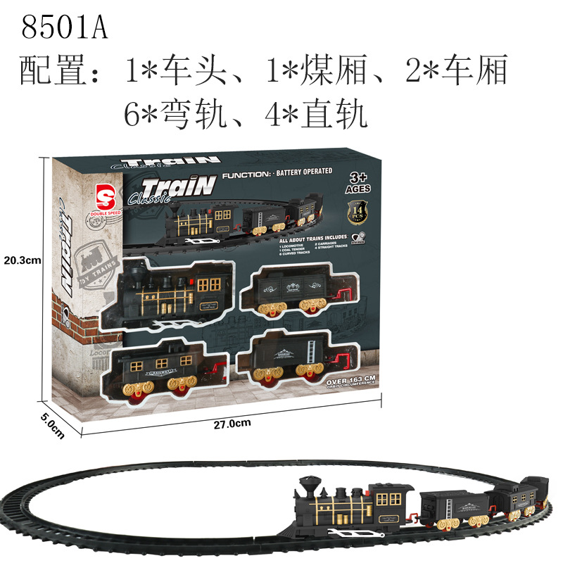 Transfronterizos DIY Navidad tren eléctrico juguete ensamblaje tren retro tren regalo de puzzle para niños image 7