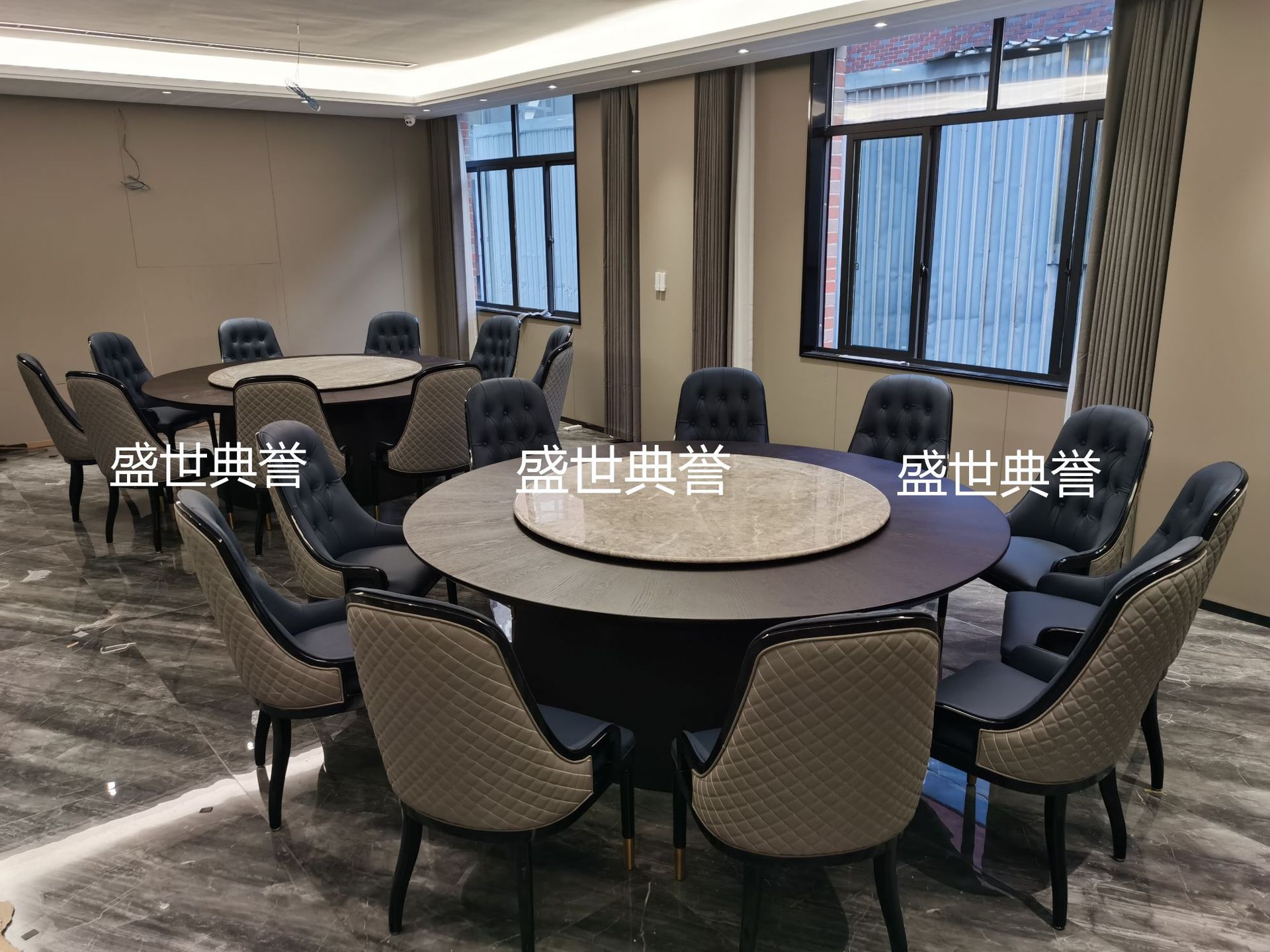 上饶五星级酒店实木家具海鲜餐厅包厢实木餐椅宴会中心实木餐桌椅详情19