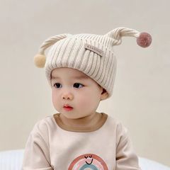 ベビー帽子秋と冬面白いベビープルオーバー帽子男の子と女の子用暖かい耳保護帽子超かわいい子供用ニット帽子