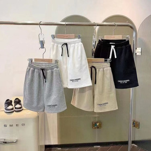 Boys' Shorts, Pure Cotton Cargo Pants, Versatile Loose Casual Knitted Shorts, Breathable Pants for Small and Medium-Sized Children