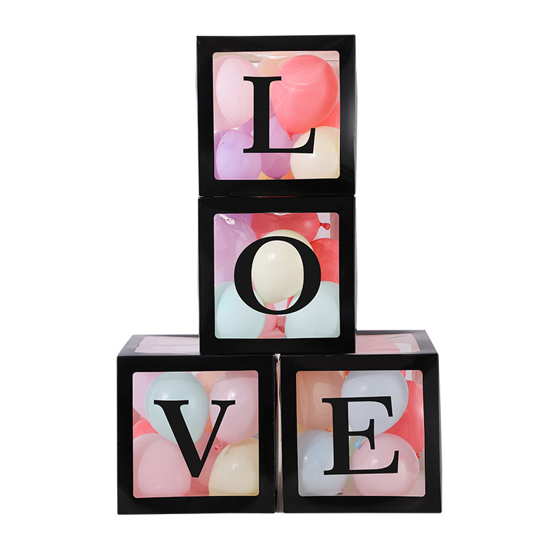 Celebridad de Internet caja transparente bebé cumpleaños 26 cartas amor graduación boda decoración bebé globo en caja joyería